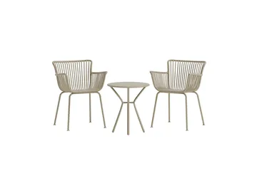 Sifnos kafégruppe utendørs - Beige - Hagemøbler - Balkong - Balkongmøbler - Balkonggrupper