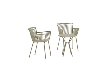 Sifnos kafégruppe utendørs - Beige - Hagemøbler - Balkong - Balkongmøbler - Balkonggrupper