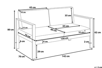 Tirrena Sofa 142 cm - Grå - Hagemøbler - Balkong - Balkongmøbler - Balkongsofaer