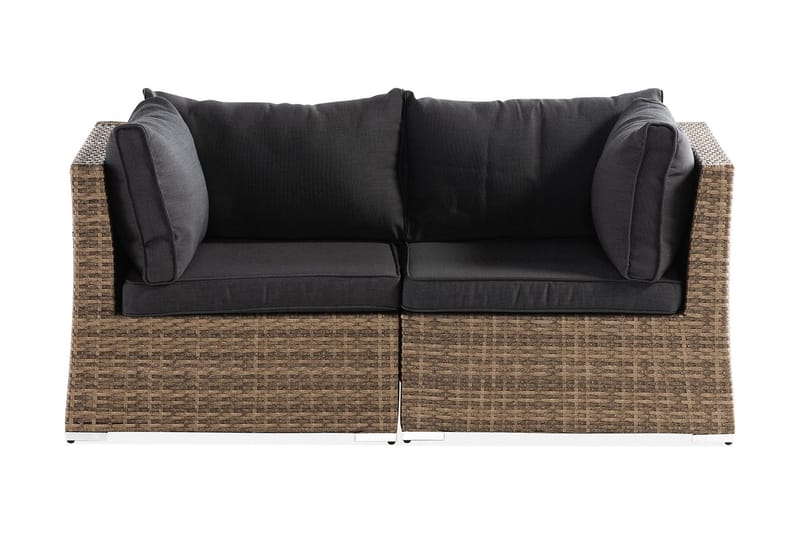Wisconsin Loungesofa med Armstøtte 2-seters, Glass/Kunstrotting/Sand