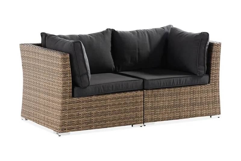 Wisconsin Loungesofa med Armstøtte 2-seters - Glass/Kunstrotting/Sand - Hagemøbler - Balkong - Balkongmøbler - Balkongsofaer