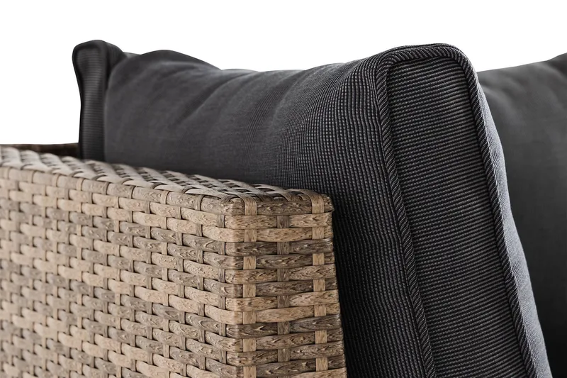 Wisconsin Loungesofa med Armstøtte 2-seters - Glass/Kunstrotting/Sand - Hagemøbler - Balkong - Balkongmøbler - Balkongsofaer