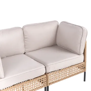 Sofa utendørs 2-seter Omegana kunstrotting - Beige/Svart - Hagemøbler - Balkong - Balkongmøbler - Balkongsofaer