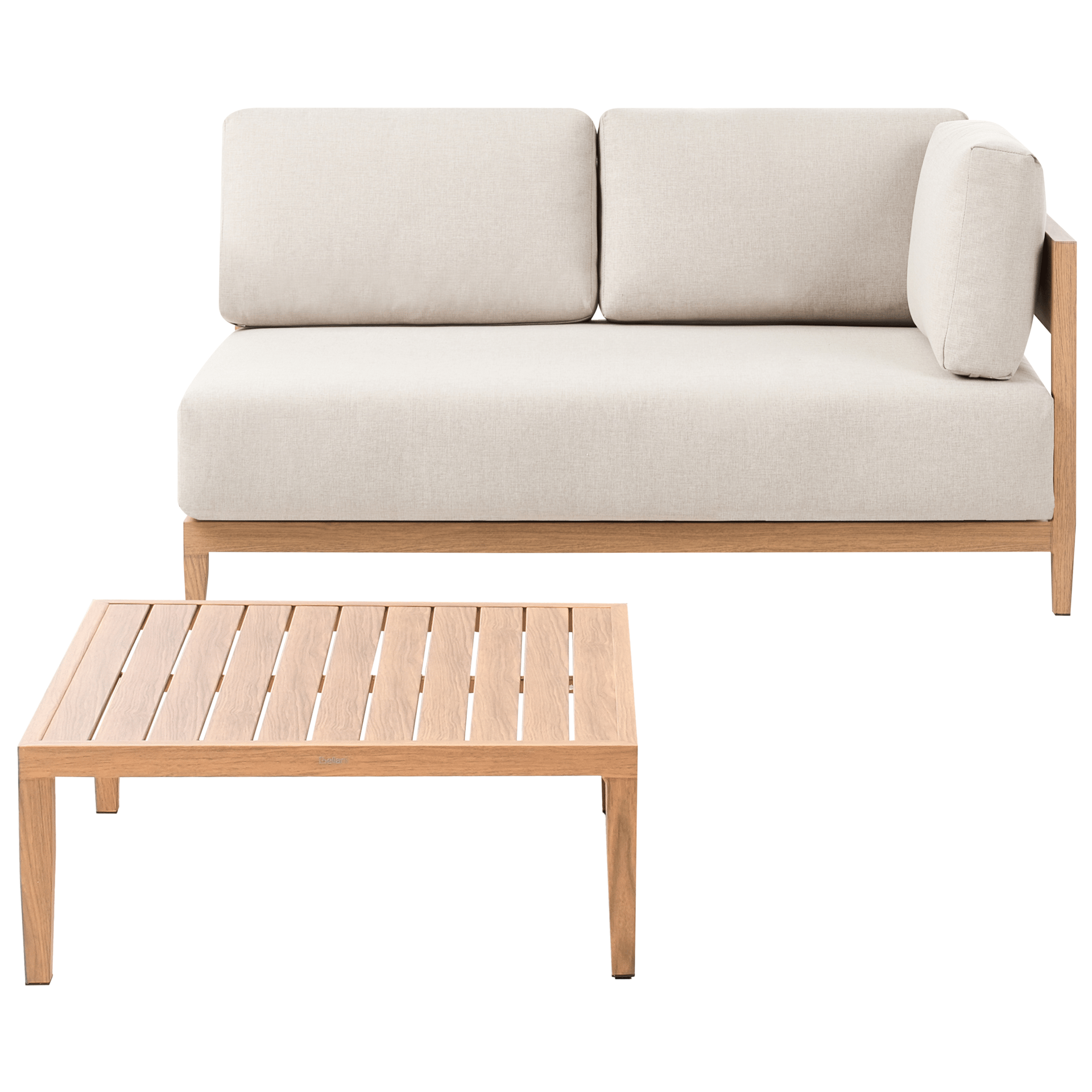 Sofa utendørs med bord 2-seter Sampieri - Brun/Beige