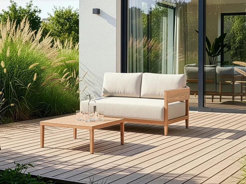Sofa utendørs med bord 2-seter Sampieri - Brun/Beige - Hage - Utemiljø - Veranda & terrasse - Verandamøbler