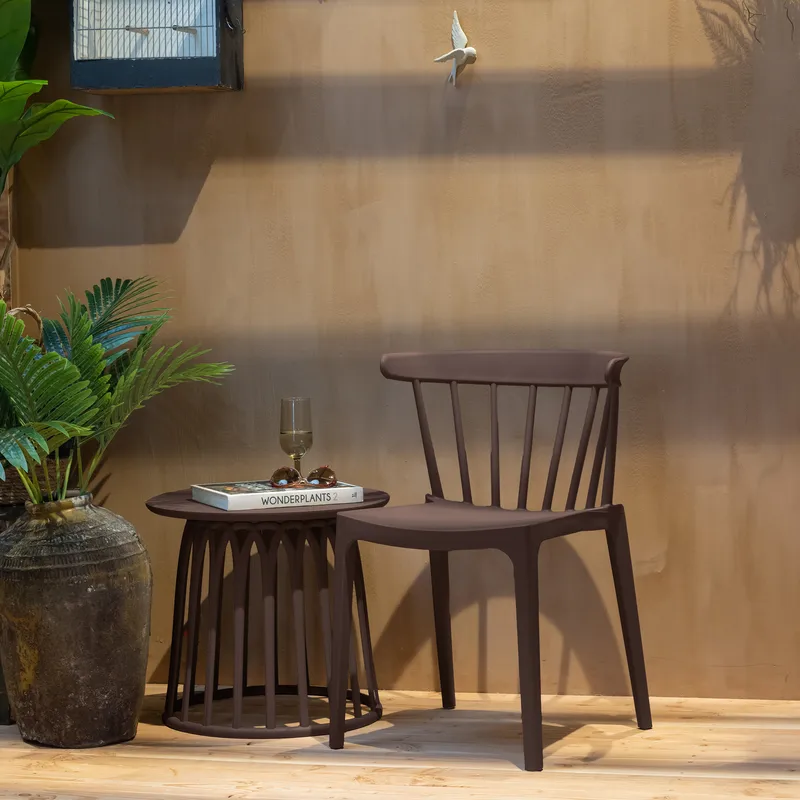 Sofabord Boy 50 cm rundt utendørs - Lilla/Brun - Hagemøbler - Balkong - Balkongmøbler - Balkongbord