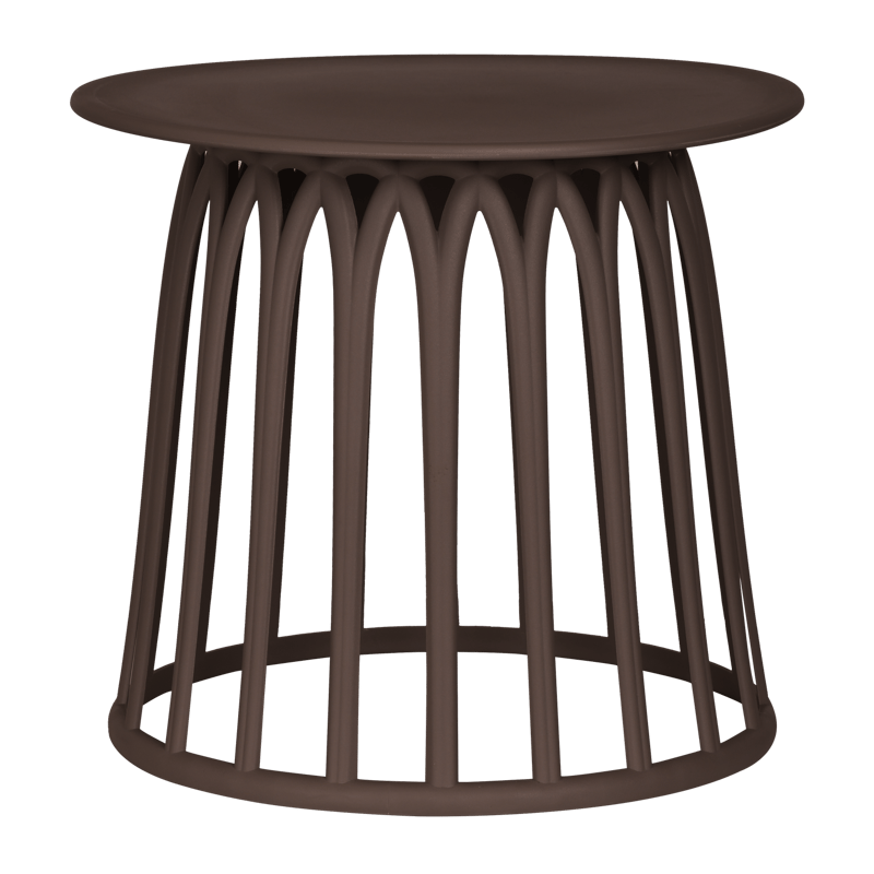 Sofabord Boy 50 cm rundt utendørs, Lilla/Brun