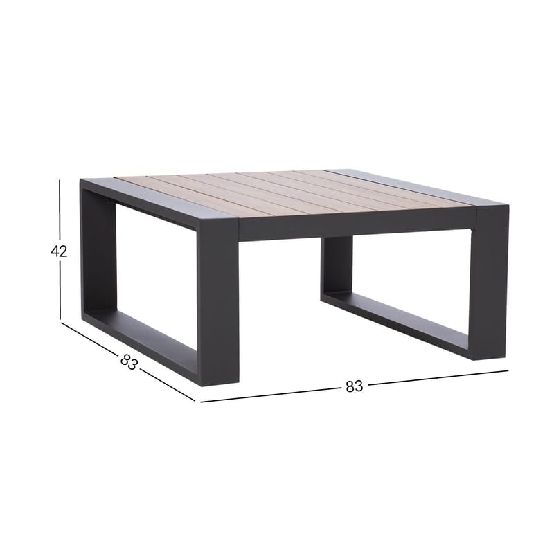 Sofabord HOME4YOU Fuller 83x83x42 cm - Grå - Hagemøbler - Balkong - Balkongmøbler - Balkongbord