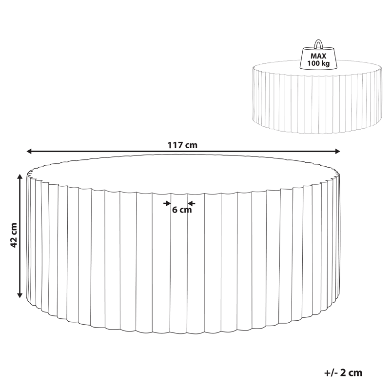 Sofabord utendørs Pozza 117 cm - Svart/gull - Hagemøbler - Balkong - Balkongmøbler - Balkongbord