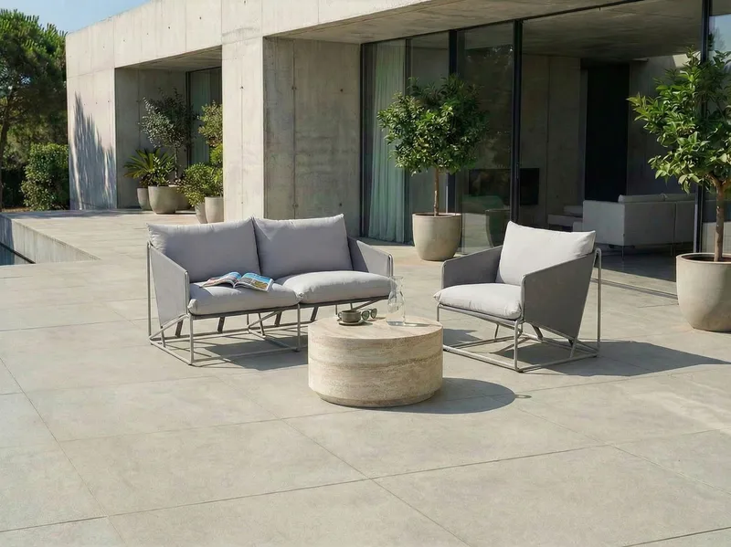 Sofagruppe utendørs 3-seter Ponte - Grå - Hage - Utemiljø - Veranda & terrasse - Verandamøbler