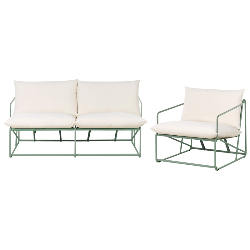 Sofagruppe utendørs 3-seter Ponte - Grønn/Beige - Hage - Utemiljø - Veranda & terrasse - Verandamøbler