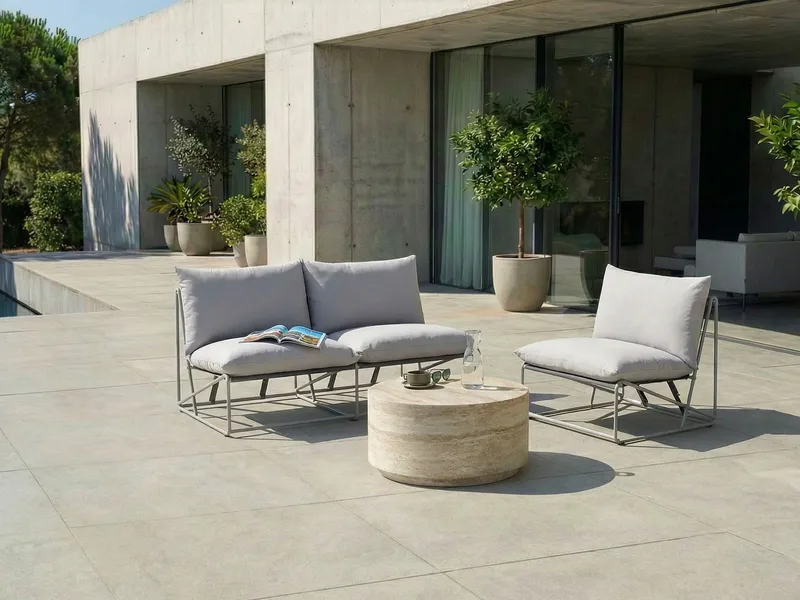 Sofagruppe utendørs 3-seter Pico - Grå - Hage - Utemiljø - Veranda & terrasse - Verandamøbler