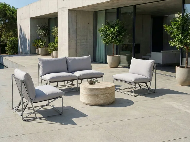 Sofagruppe utendørs 4-seter Pico - Grå - Hage - Utemiljø - Veranda & terrasse - Verandamøbler