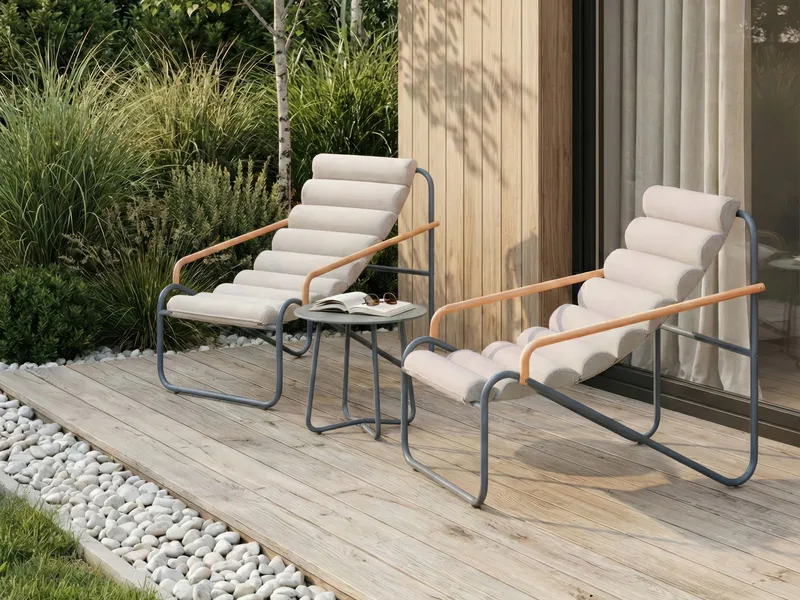 Sofagruppe utendørs med bord 2-seter Pasto - Grå/Beige - Hagemøbler - Balkong - Balkongmøbler - Balkonggrupper