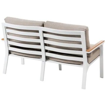 Sofagruppe utendørs med bord 4-seter Orero - Beige/Hvit/Brun - Hagemøbler - Loungemøbler - Sofagruppe utendørs