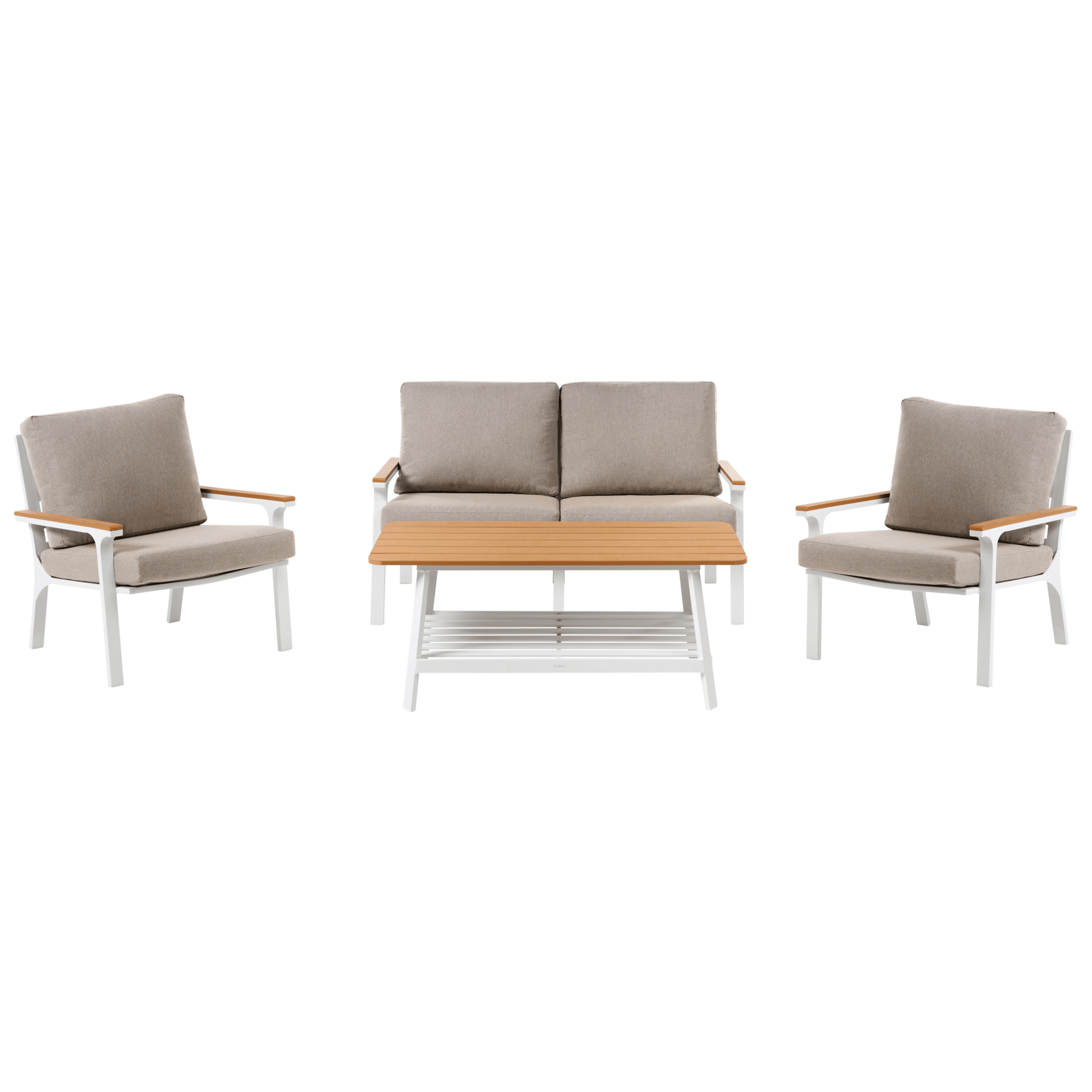 Sofagruppe utendørs med bord 4-seter Orero - Beige/Hvit/Brun
