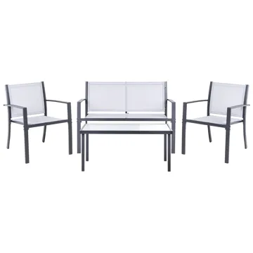 Sofagruppe utendørs med bord 4-seter Tavoleto - Grå - Hagemøbler - Loungemøbler - Sofagruppe utendørs