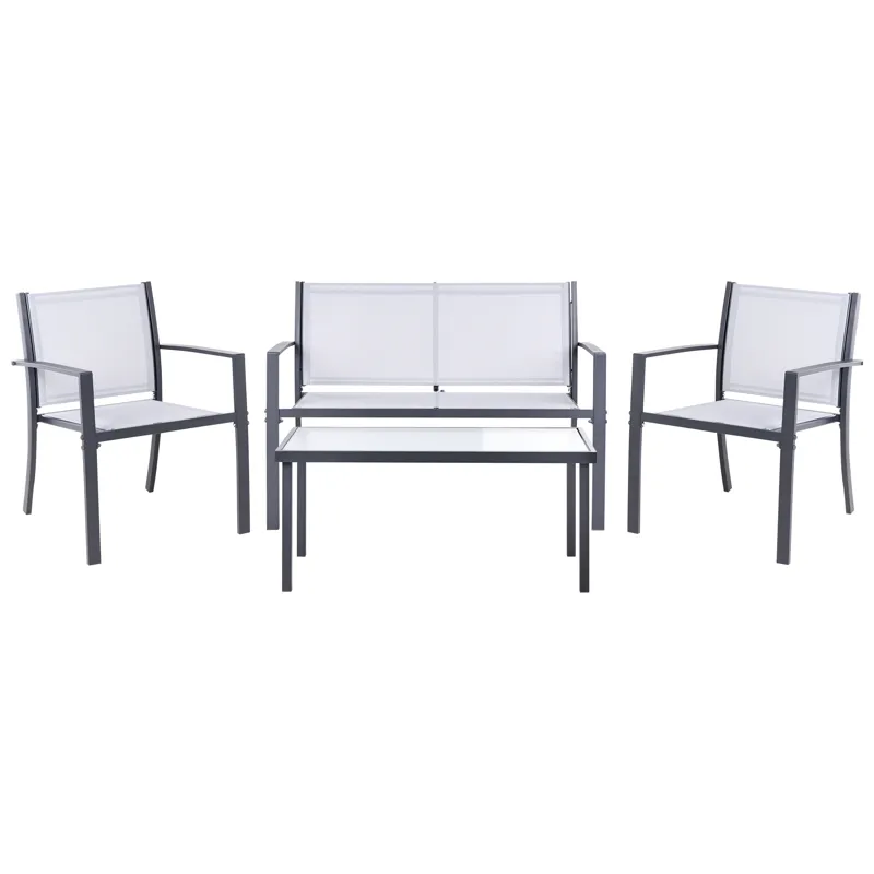 Sofagruppe utendørs med bord 4-seter Tavoleto, Grå