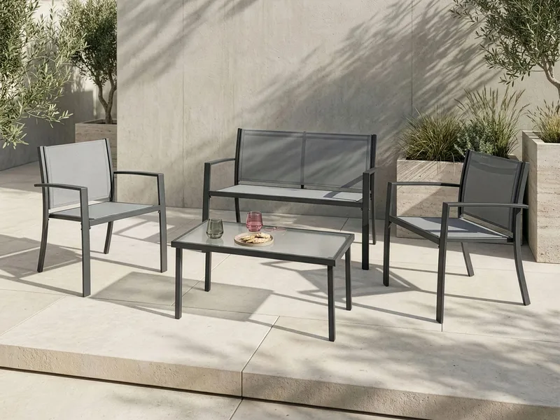 Sofagruppe utendørs med bord 4-seter Tavoleto - Grå - Hage - Utemiljø - Veranda & terrasse - Verandamøbler