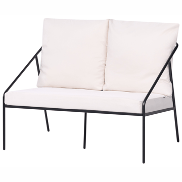 Sofagruppe utendørs med bord 4-seter Ustica - Svart/Hvit - Hagemøbler - Loungemøbler - Sofagruppe utendørs