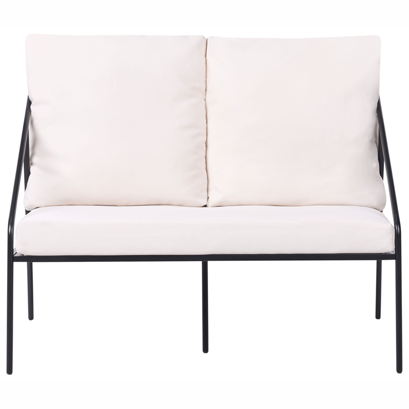 Sofagruppe utendørs med bord 4-seter Ustica - Svart/Hvit - Hage - Utemiljø - Veranda & terrasse - Verandamøbler