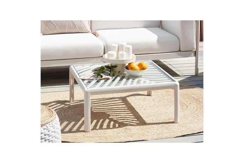 Soffbord Beliani Ferretti Beige - Hagemøbler - Balkong - Balkongmøbler - Balkongbord
