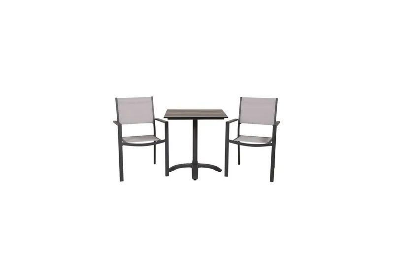 Spisegruppe Colorado Cafébord 70x70 cm Svart med 2 Copacabana Stoler, undefined