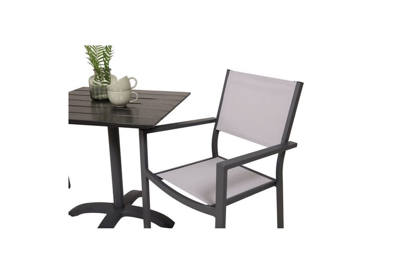 Spisegruppe Colorado Cafébord 70x70 cm Svart med 2 Copacabana Stoler - Hagemøbler - Balkong - Balkongmøbler - Balkonggrupper