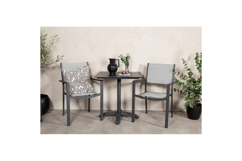 Spisegruppe Colorado Cafébord 70x70 cm Svart med 2 Copacabana Stoler - Hagemøbler - Balkong - Balkongmøbler - Balkonggrupper