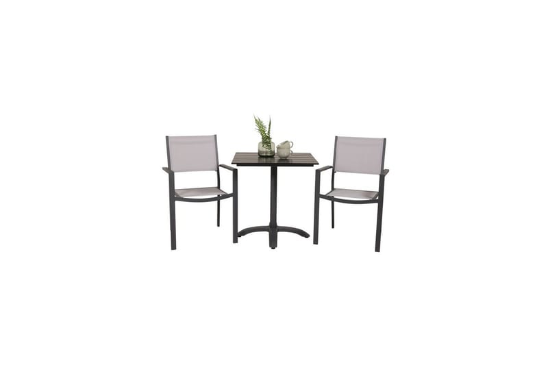 Spisegruppe Colorado Cafébord 70x70 cm Svart med 2 Copacabana Stoler - Hagemøbler - Balkong - Balkongmøbler - Balkonggrupper