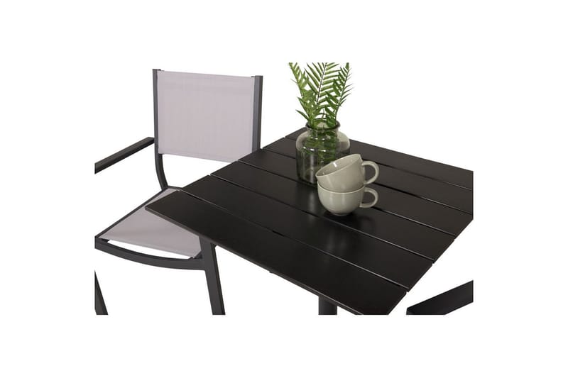 Spisegruppe Colorado Cafébord 70x70 cm Svart med 2 Copacabana Stoler - Hagemøbler - Balkong - Balkongmøbler - Balkonggrupper