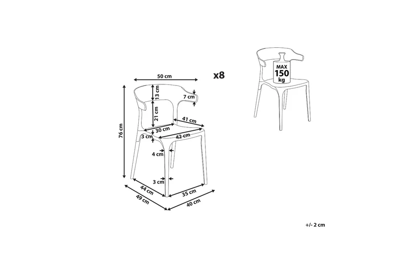 Squinzano Lenestol - Hvit - Hagemøbler - Balkong - Balkongmøbler - Balkongstoler