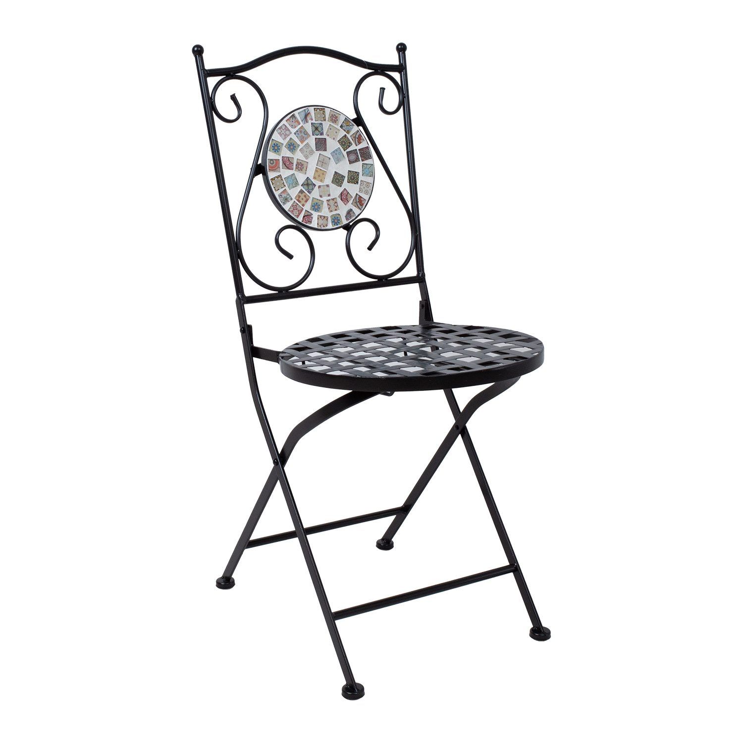 Stol HOME4YOU Checker svart metall - svart