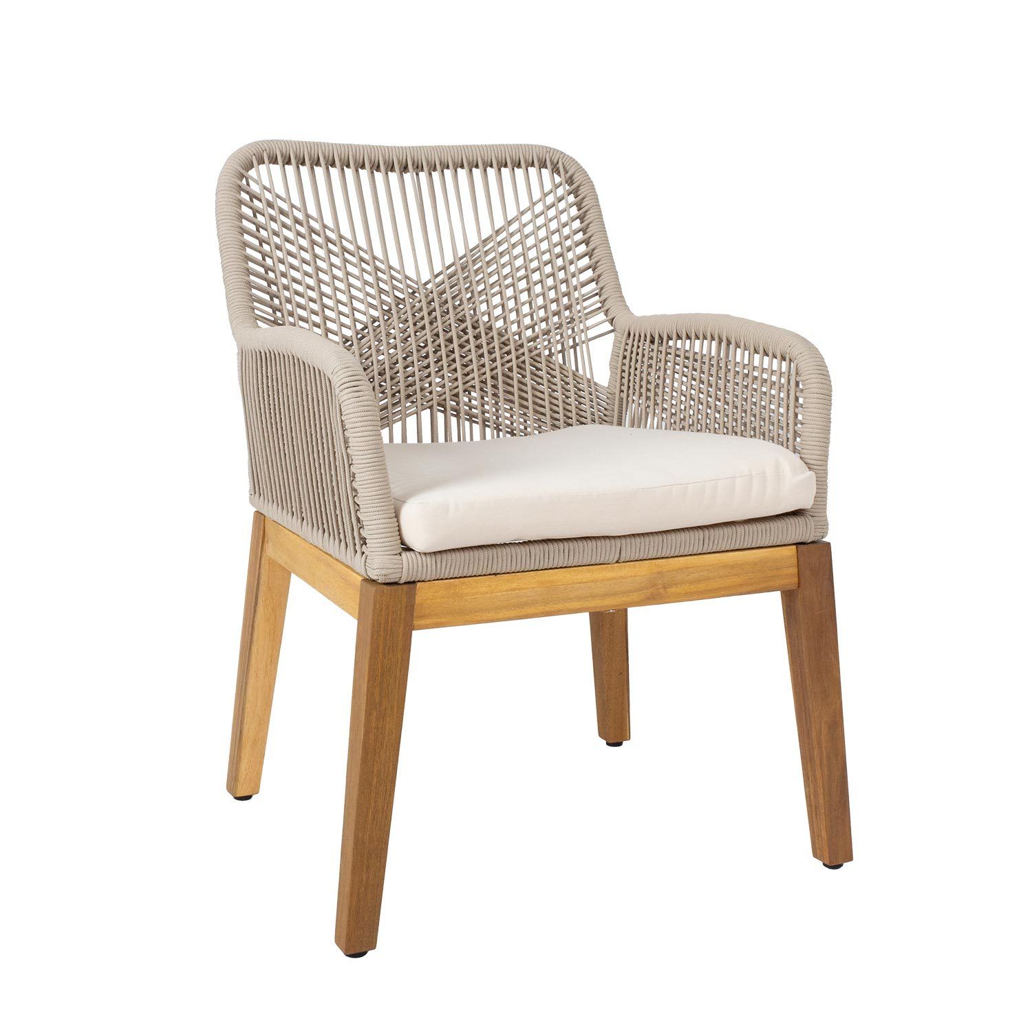 Stol HOME4YOU Florida 58x66x83 cm Akasie, beige - Beige