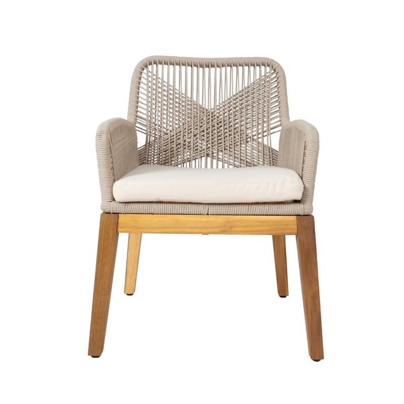 Stol HOME4YOU Florida 58x66x83 cm Akasie, beige - Beige - Hagemøbler - Balkong - Balkongmøbler - Balkongstoler