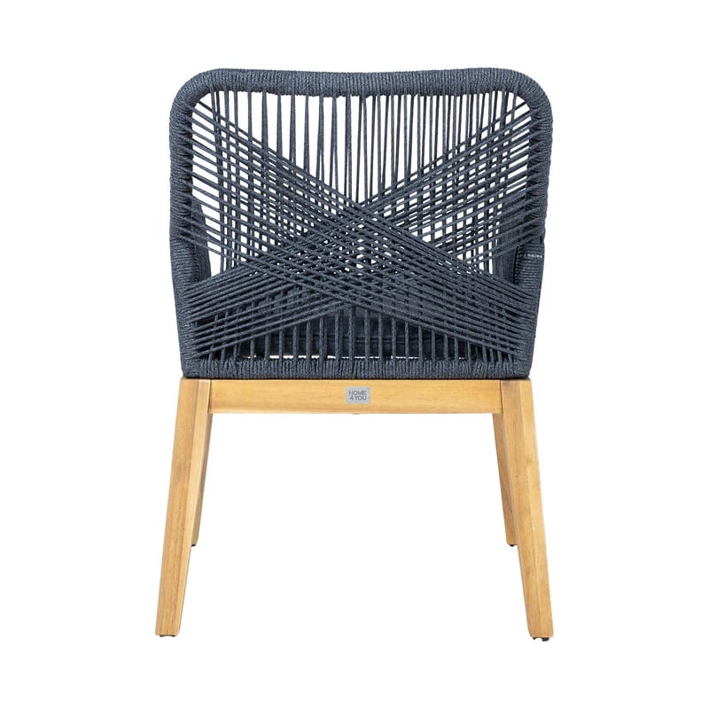 Stol HOME4YOU Florida 58x66x83 cm Akasie, hall - Grå - Hagemøbler - Balkong - Balkongmøbler - Balkongstoler