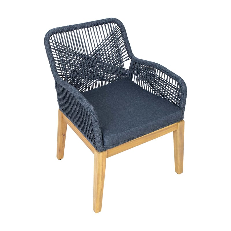 Stol HOME4YOU Florida 58x66x83 cm Akasie, hall - Grå - Hagemøbler - Balkong - Balkongmøbler - Balkongstoler