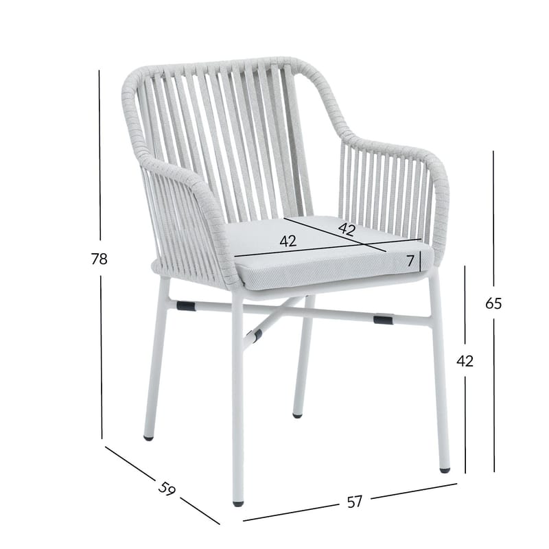 Stol HOME4YOU Melrose grå - Beige - Hagemøbler - Balkong - Balkongmøbler - Balkongstoler