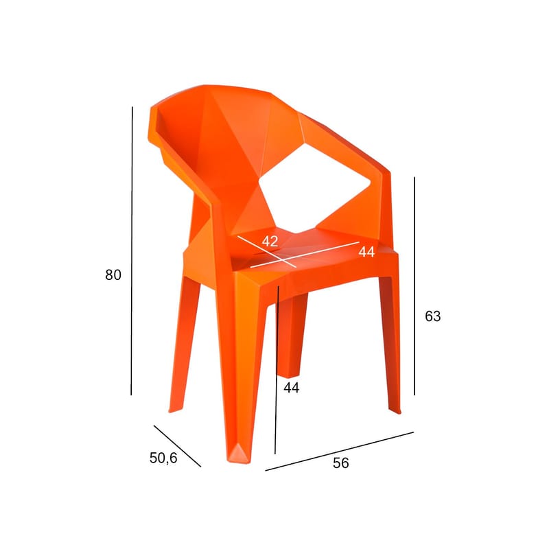 Stol HOME4YOU Muze Oransje - Oransje - Hagemøbler - Balkong - Balkongmøbler - Balkongstoler