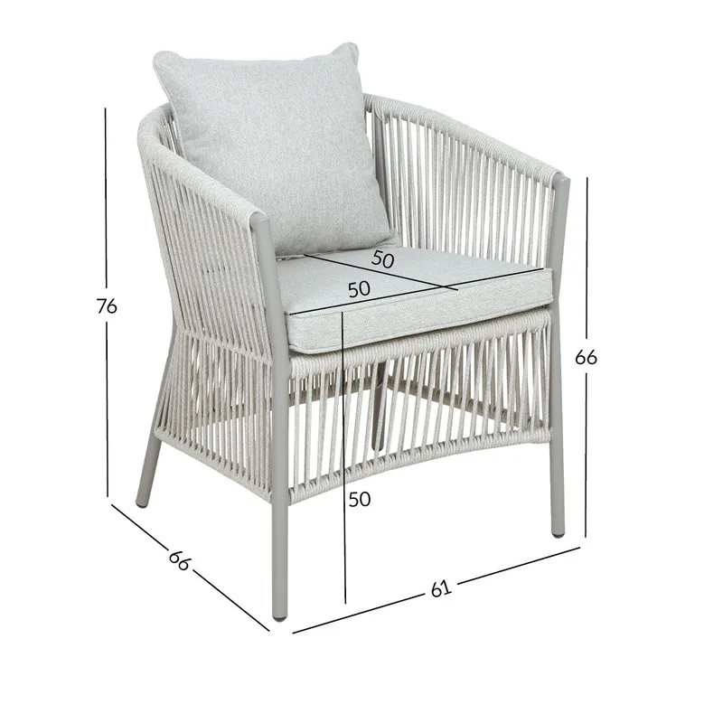 Stol HOME4YOU Silva gråbeige - Gråbeige - Hagemøbler - Balkong - Balkongmøbler - Balkongstoler