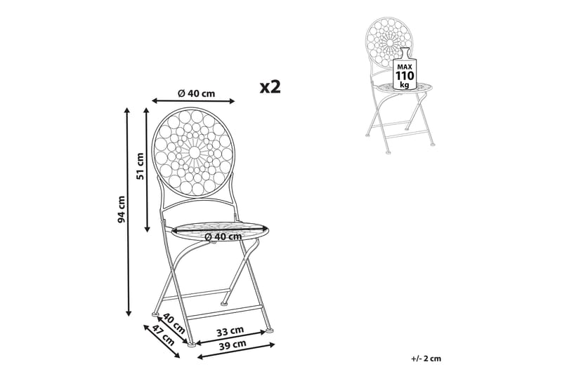 Terrace Spisestol Utendørs - Rød - Hagemøbler - Balkong - Balkongmøbler - Balkongstoler