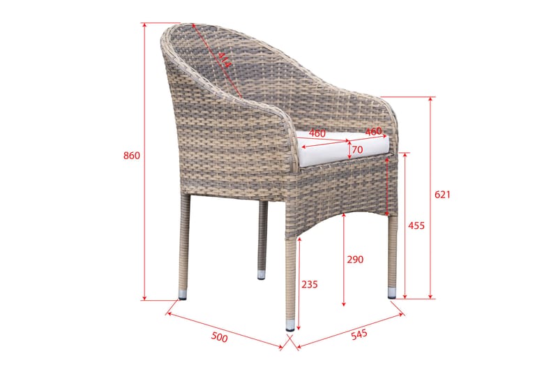 Thor Lenestol Utendørs - Beige - Hagemøbler - Balkong - Balkongmøbler - Balkongstoler