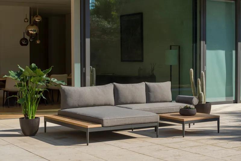 TOPAZ Dagbedd XL - Tre/Grå - Hagemøbler - Balkong - Balkongmøbler - Balkongsofaer