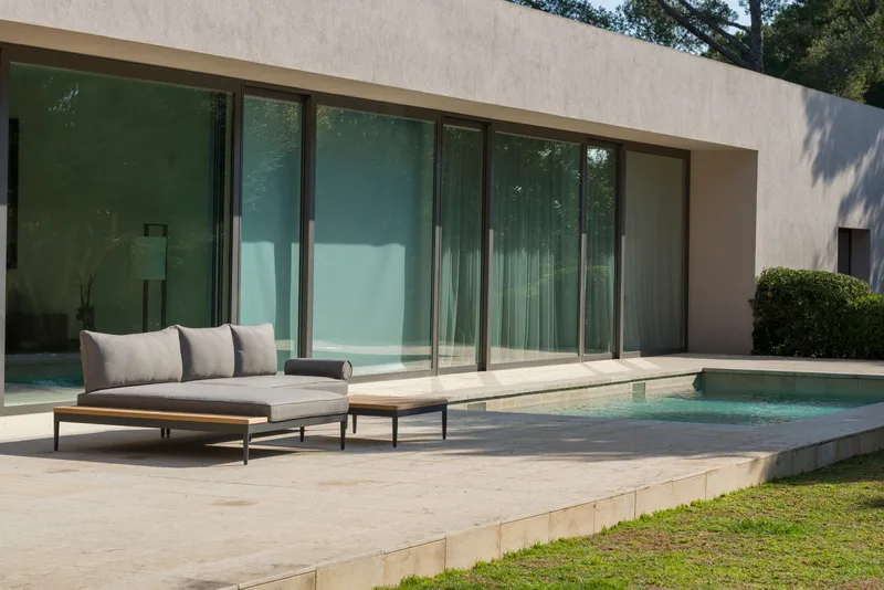 TOPAZ Dagbedd XL - Tre/Grå - Hagemøbler - Balkong - Balkongmøbler - Balkongsofaer