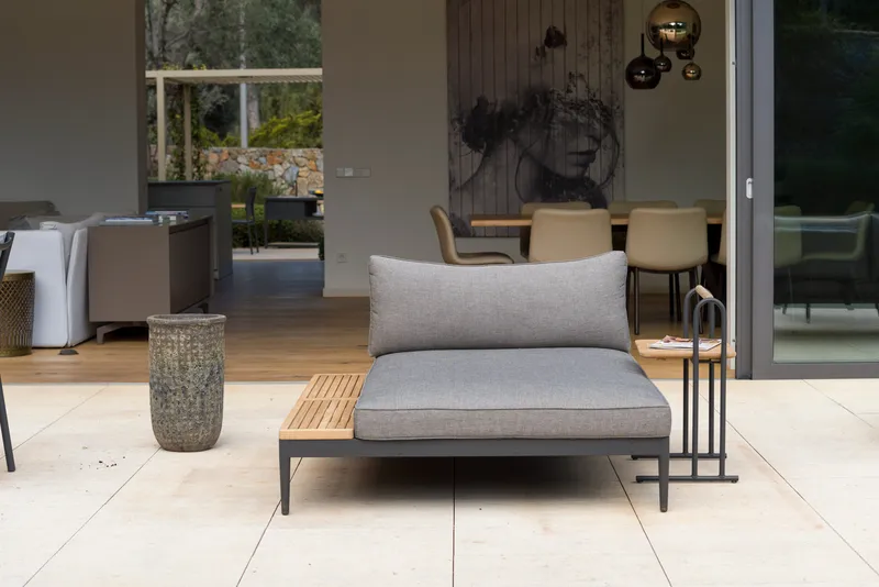 TOPAZ Dagbedd XL - Tre/Grå - Hagemøbler - Balkong - Balkongmøbler - Balkongsofaer