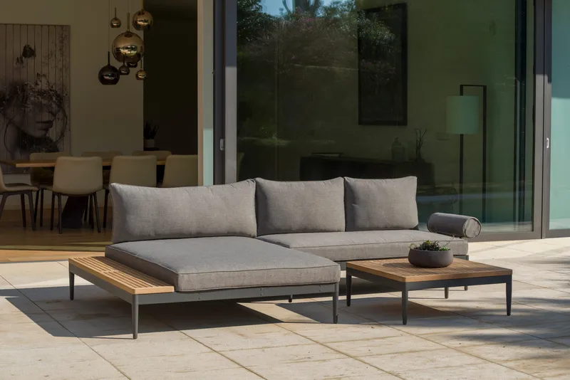 TOPAZ Dagbedd XL - Tre/Grå - Hagemøbler - Balkong - Balkongmøbler - Balkongsofaer