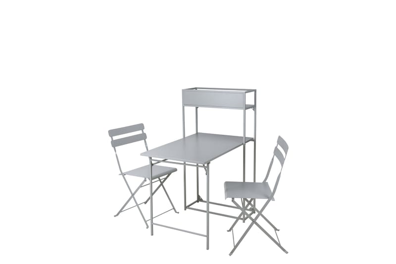 Tourra Liten Balkonggruppe 2-seter – Kafésett til balkong og uteplass, Grå