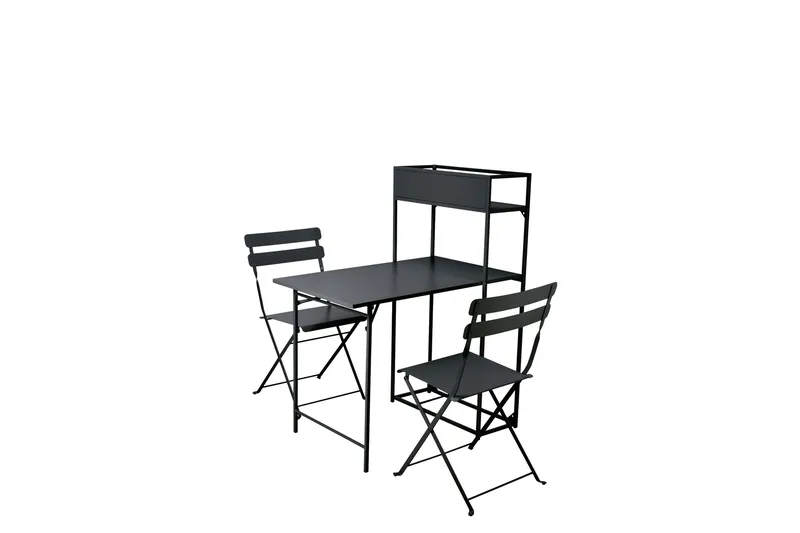 Tourra Liten Balkonggruppe og balkongsett 2-seter – Kafésett balkong terrasse, Svart