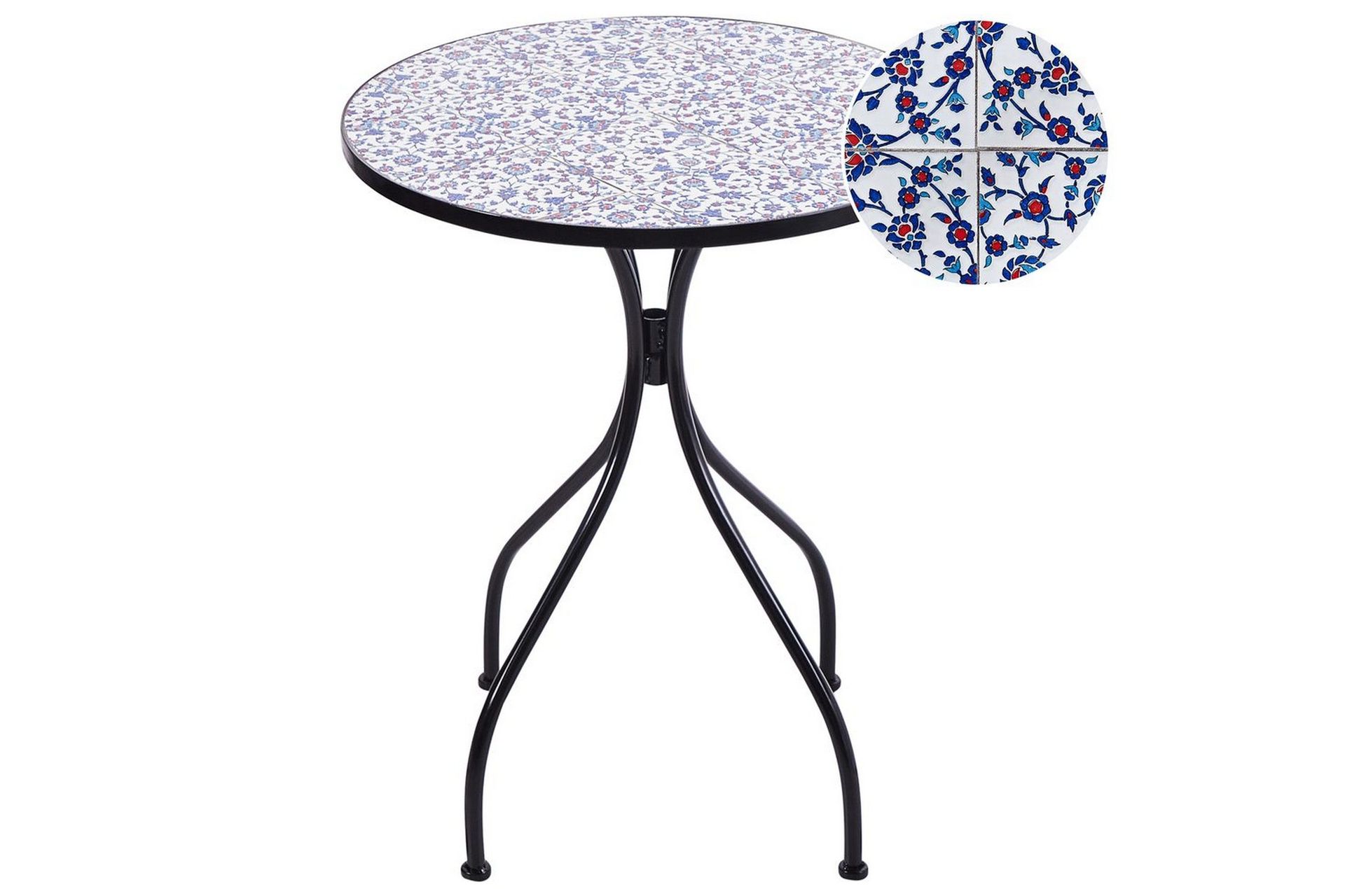 Trädgårdsbord Beliani Camprena Black\|\|blue\|\|White -
