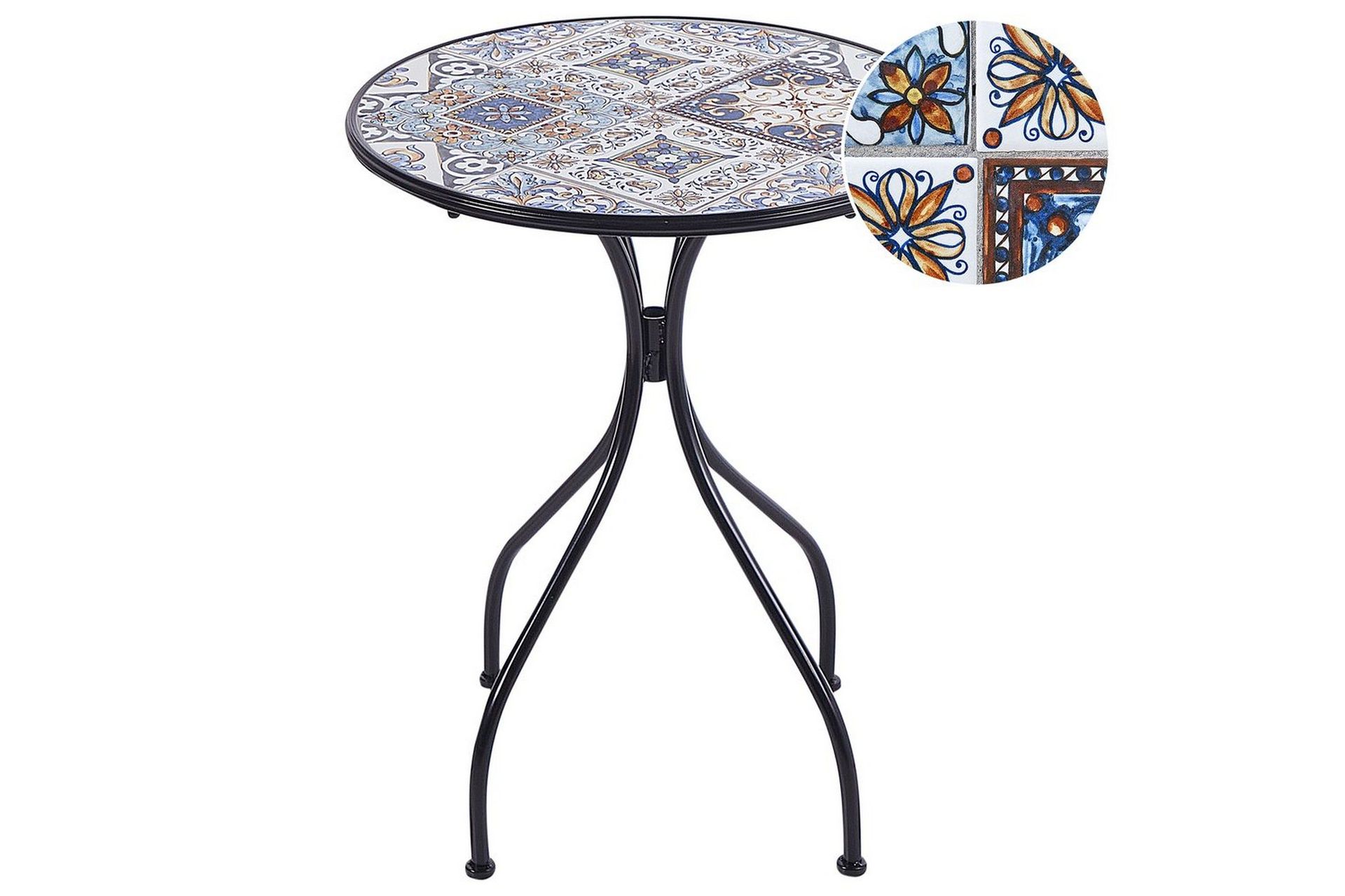 Trädgårdsbord Beliani Civita Black\|\|blue\|\|Brown -